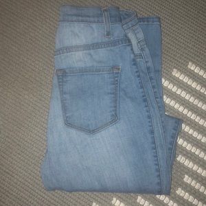 Classic High Waist Skinny Jeans - Light Blue